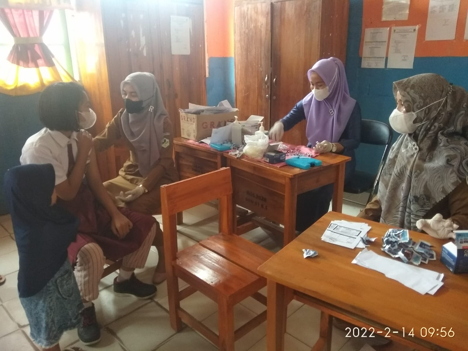 Pelajar SDN 01 Gunung Sakti Menggala Antusias Ikuti Vaksinasi Tahap 2