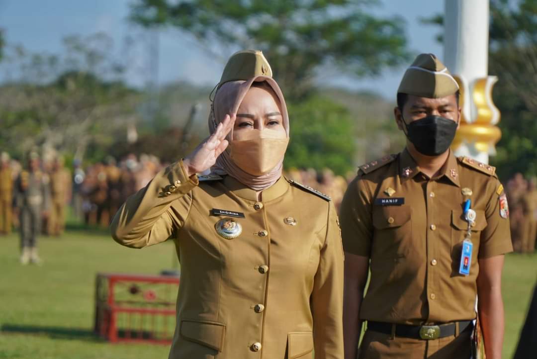 Pj. Bupati Zaidirina Pimpin Apel Perdana ASN Pemkab Tubaba