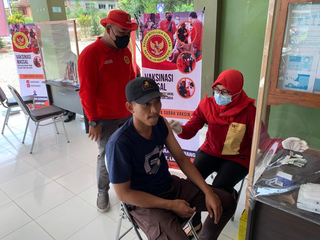 BIN Dearah Lampung Gelar Percepatan Vaksinasi Jemput Bola Di Tubaba