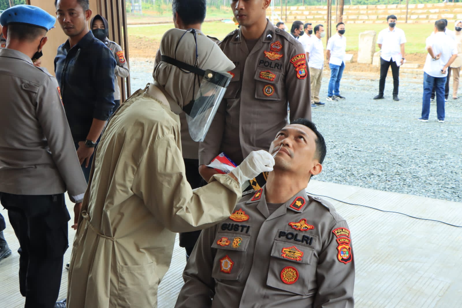 Cegah Penyebaran Covid-19 Polres Tubaba Gelar Swab Antigen