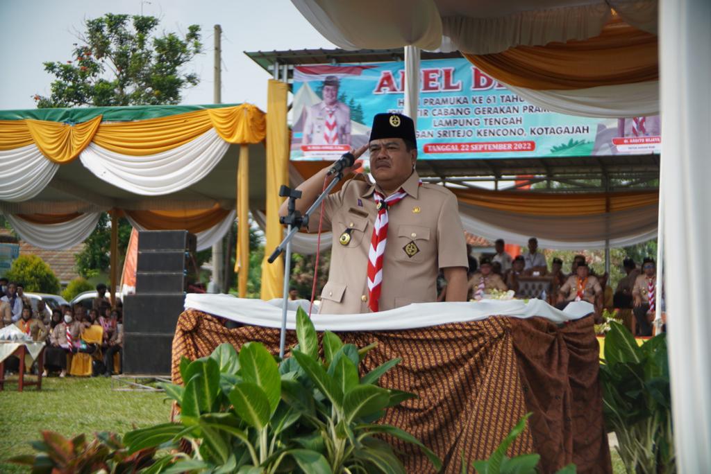 Gerakan Pramuka Kabupaten Lamteng Gelar Upacara Peringatan HUT ke-61