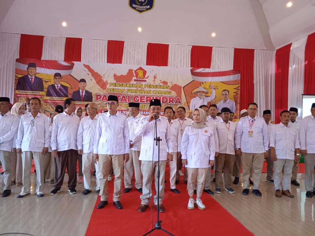 Resmi Dilantik, Gerindra Metro Targetkan Menang Dalam Pileg 2024 Mendatang