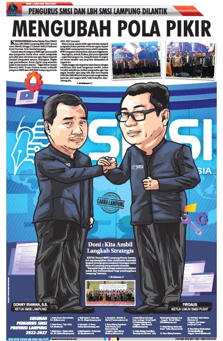 Pengurus SMSI dan LBH SMSI Lampunng Dilantik