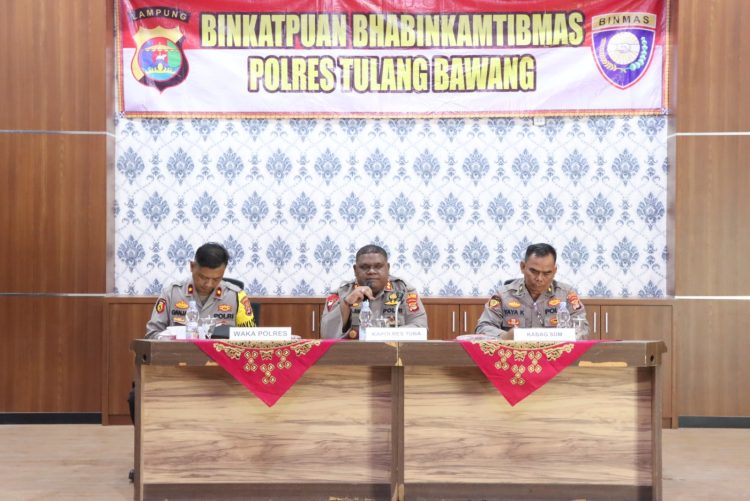 Kumpulkan Seluruh Personel Bhabinkamtibmas, Kapolres Tulang Bawang Sampaikan Pesan Ini