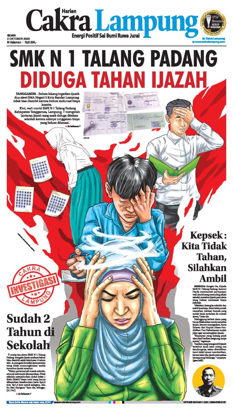 SMKN 1 Talang Padang Diduga Tahan Ijazah