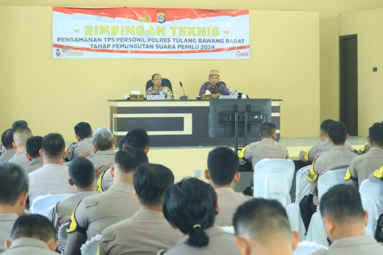 Bimtek PAM TPS Pemilu 2024 Polres Tubaba Kapolres Ndaru Istimawan Ingatkan Netralitas Polri