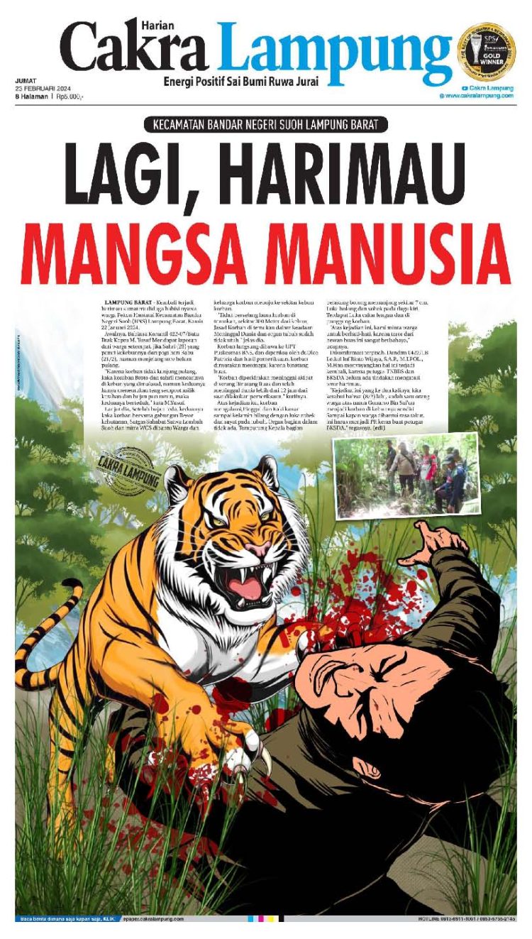 Lagi, Harimau Mangsa Manusia
