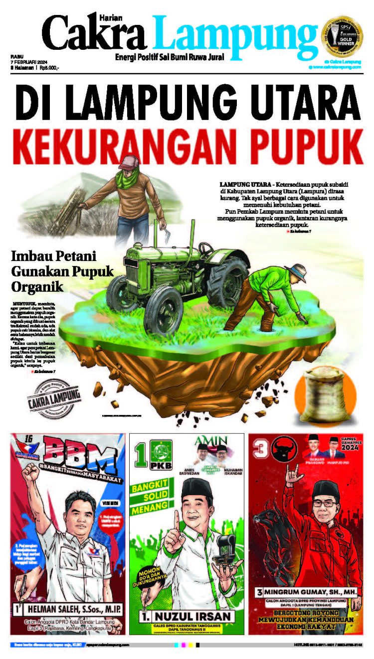 Di Lampung Utara Kekurangan Pupuk