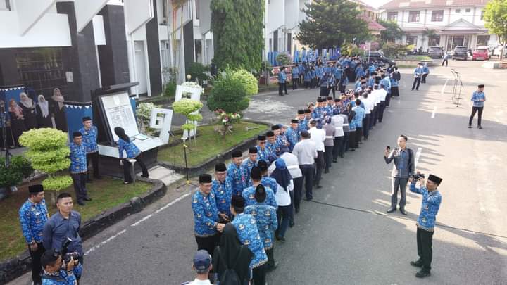 Aswarodi Pimpin Upacara Halal Bihalal ASN Pemkab Lampung Utara