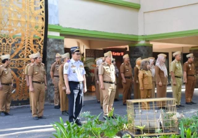 Pemkot Metro Apel Mingguan Sekaligus Penyerahan Piagam Lomba Penyuluhan