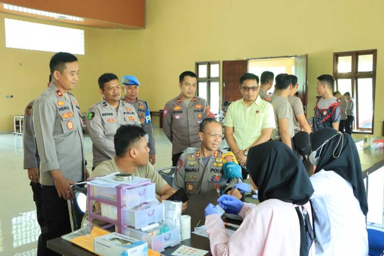 HUT Bhayangkara Ke 78 Polres Tubaba Gelar Donor Darah