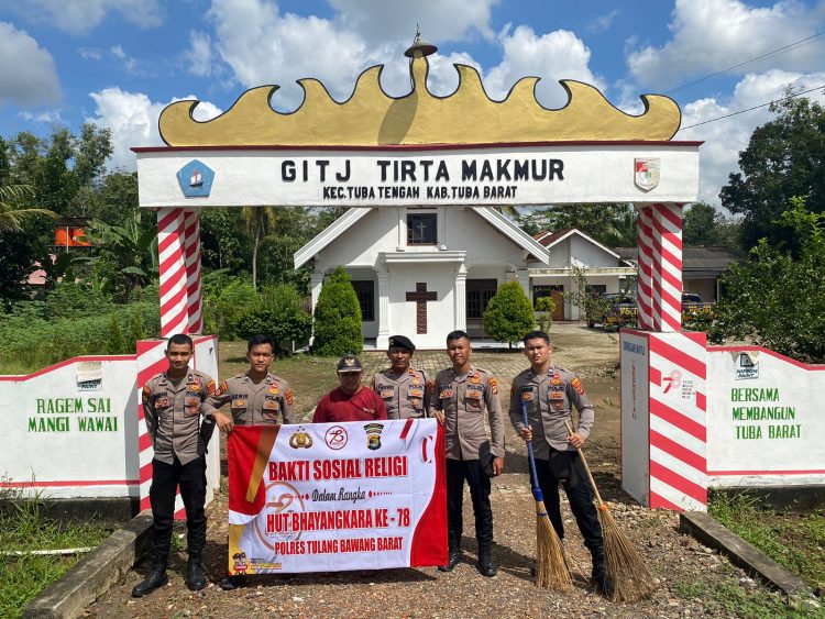 Menyambut Hari Bhayangkara Ke-78 Sat Samapta Polres Tubaba Gelar Bhakti Religi