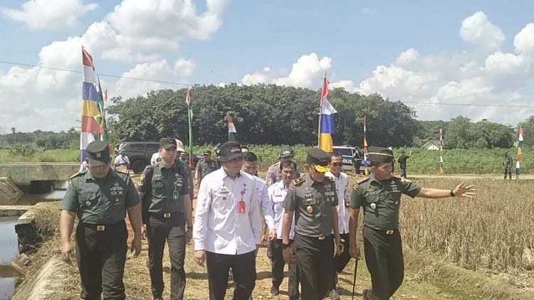 Danrem Kunker Sekaligus Tinjau Peningkatan Produksi Padi Dengan Perpompaan di Lampung Utara