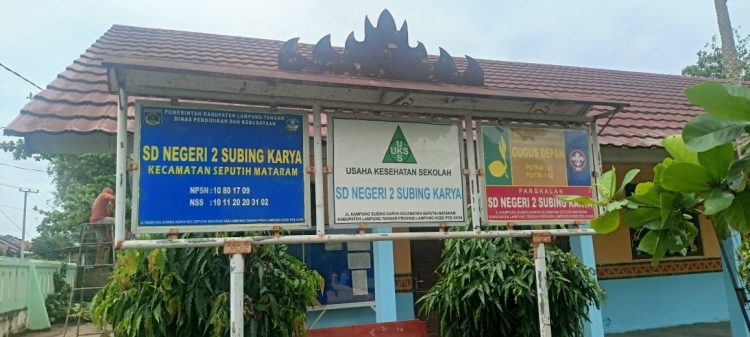 Gedung SDN 2 Subing Karya Lampung Tengah Diperbaiki