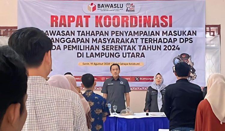Bawaslu Lampura Gelar Rakor Pemilihan Serentak Tahun 2024