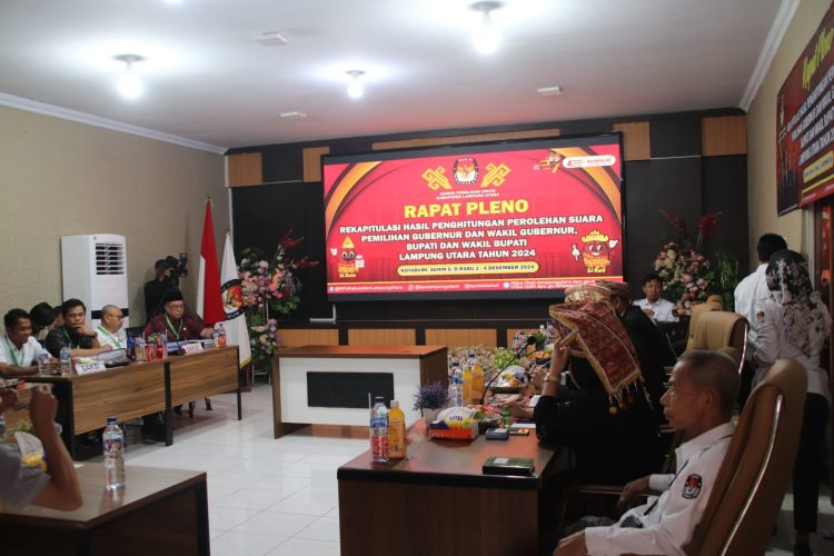 KPU Lampung Utara Pleno Penghitungan Suara Tingkat Kabupaten