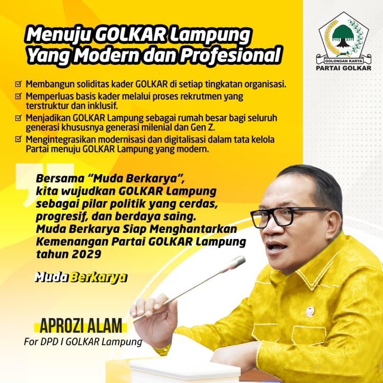 Aprozi Alam, Menuju Golkar Lampung Modern Dan Profesional
