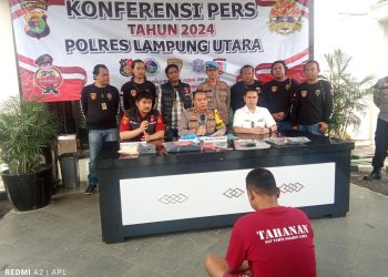 Polres Lampung Utara Tangkap Mantan Security  Kantor Pajak Pratama Kotabumi