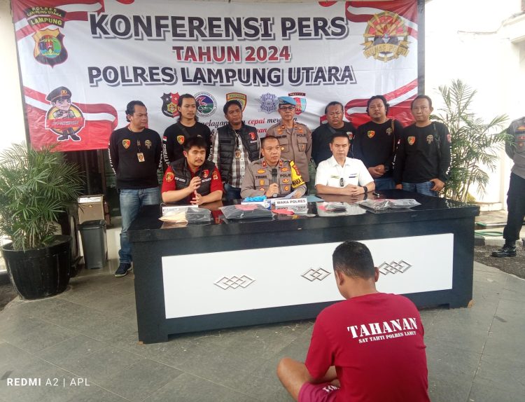 Polres Lampung Utara Tangkap Mantan Security Kantor Pajak Pratama Kotabumi