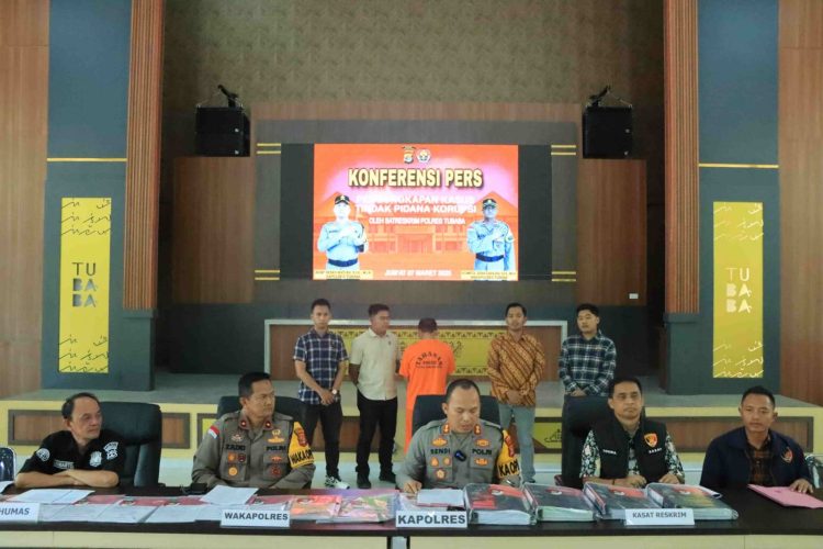 Rugikan Negara Rp272.499.664 Juta Polres Tubaba Gelar Konferensi Pers Tindak Pidana Korupsi APBTiyuh