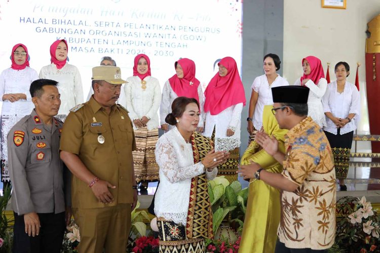 Bupati dan Wabup Lamteng Hadiri Pelantikan Pengurus GOW 2025 – 2030, Sekaligus Peringati Hari Kartini