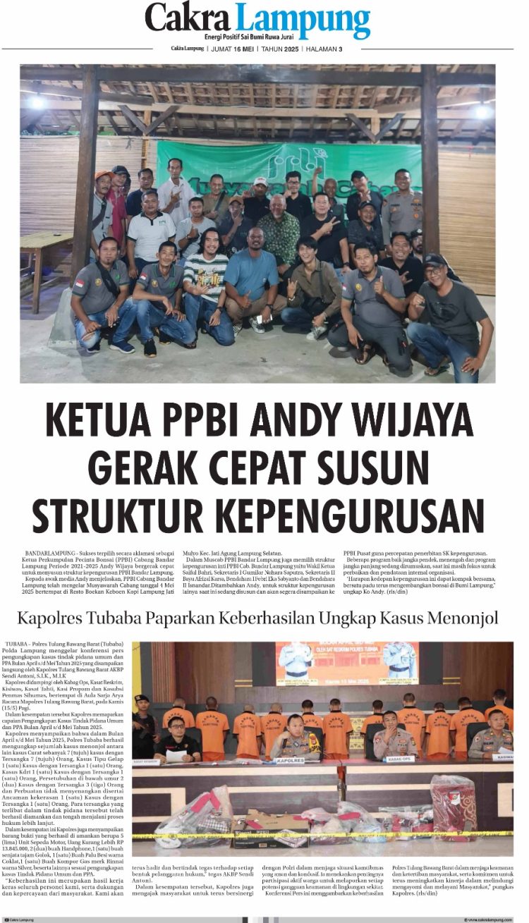 Ketua PPBI Andy Wijaya Gerak Cepat Susun Struktur Kepengurusan