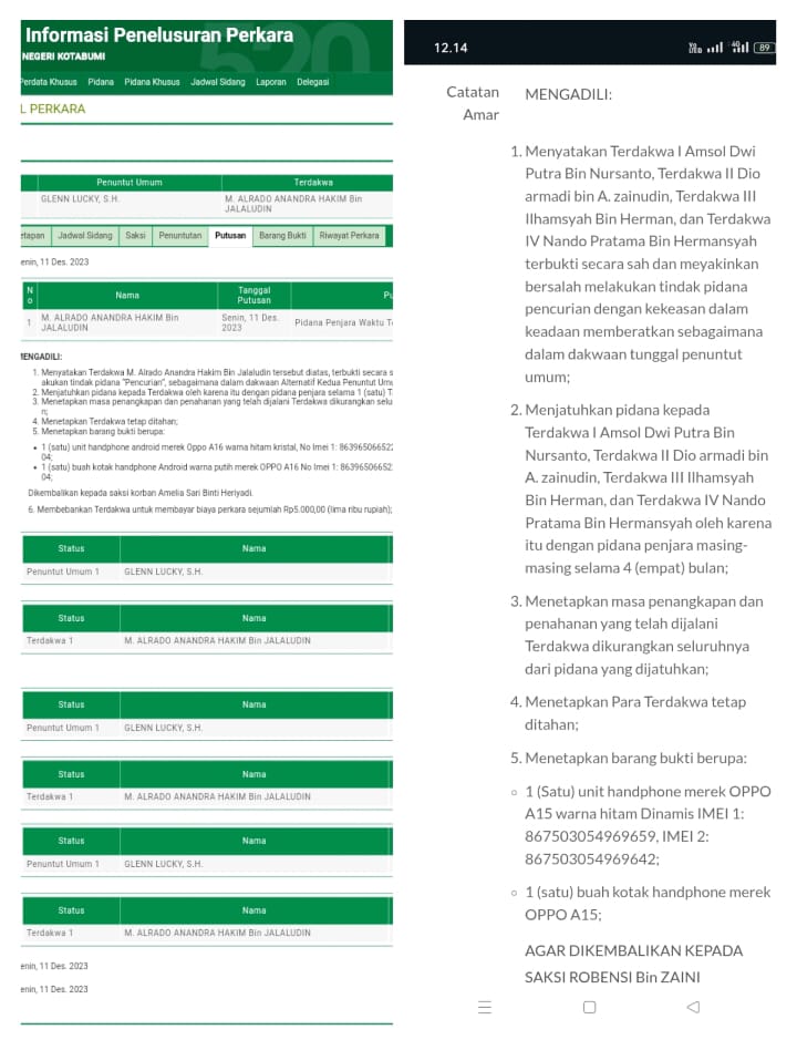 Soal Foto Napi Nyabu di Lapas Kelas IIA Kotabumi Lampung Utara: Data PN Kasus Pencurian