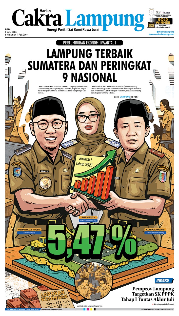 Lampung Terbaik Sumatera Dan Peringkat 9 Nasional Dalam Pertumbuhan Ekonomi Kwartal I