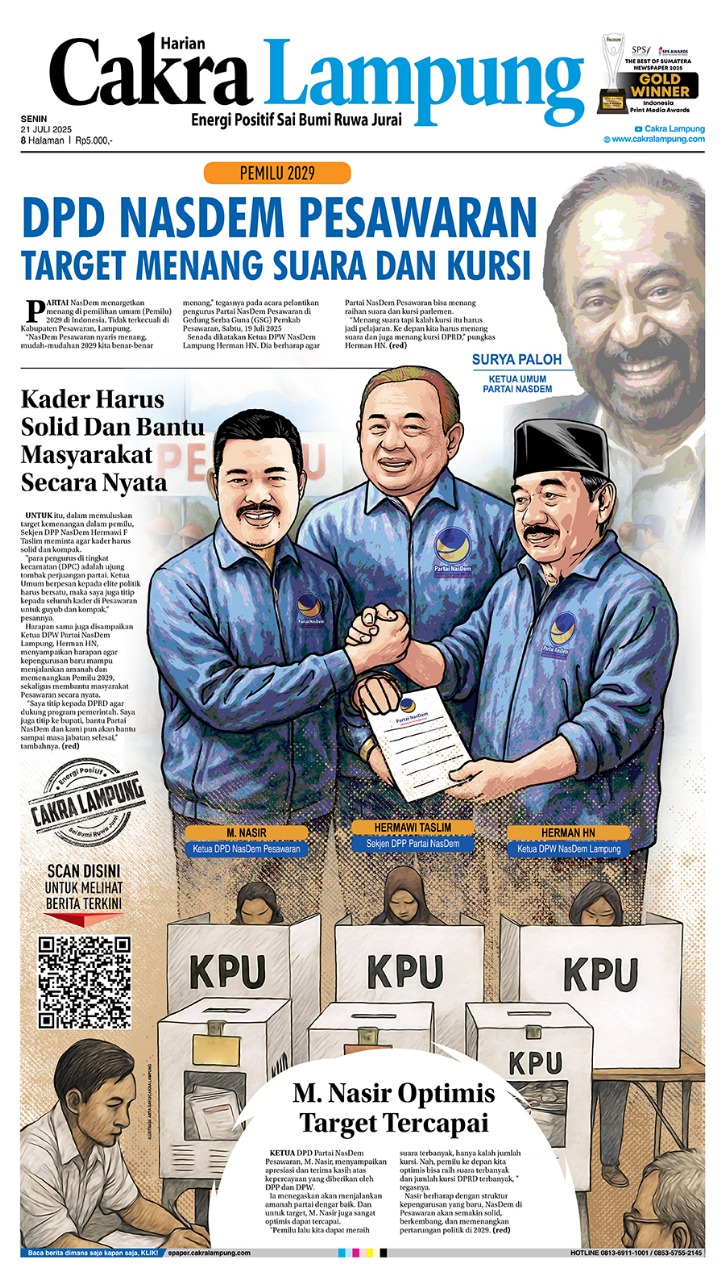 DPD NasDem Pesawaran Target Menang Suara Dan Kursi Di Pemilu 2029