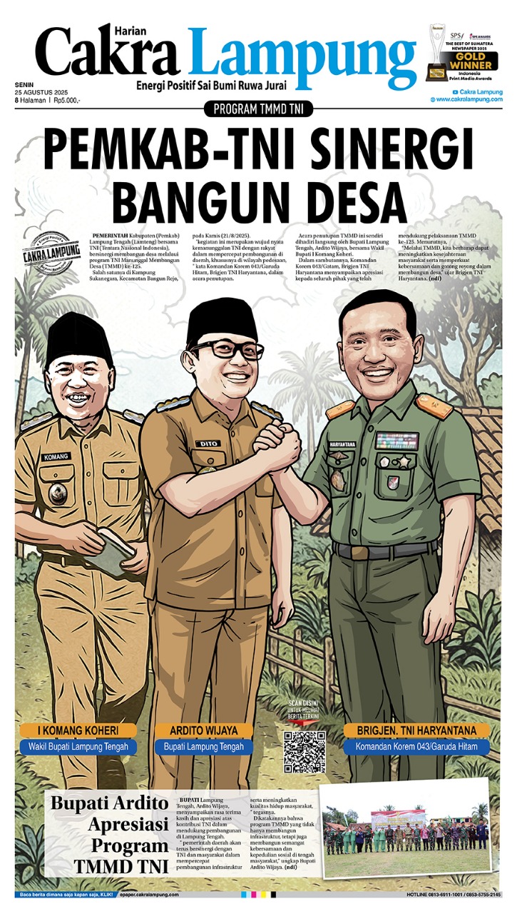 Pemkab Lamteng-TNI Sinergi Bangun Desa Lewat Program TMMD