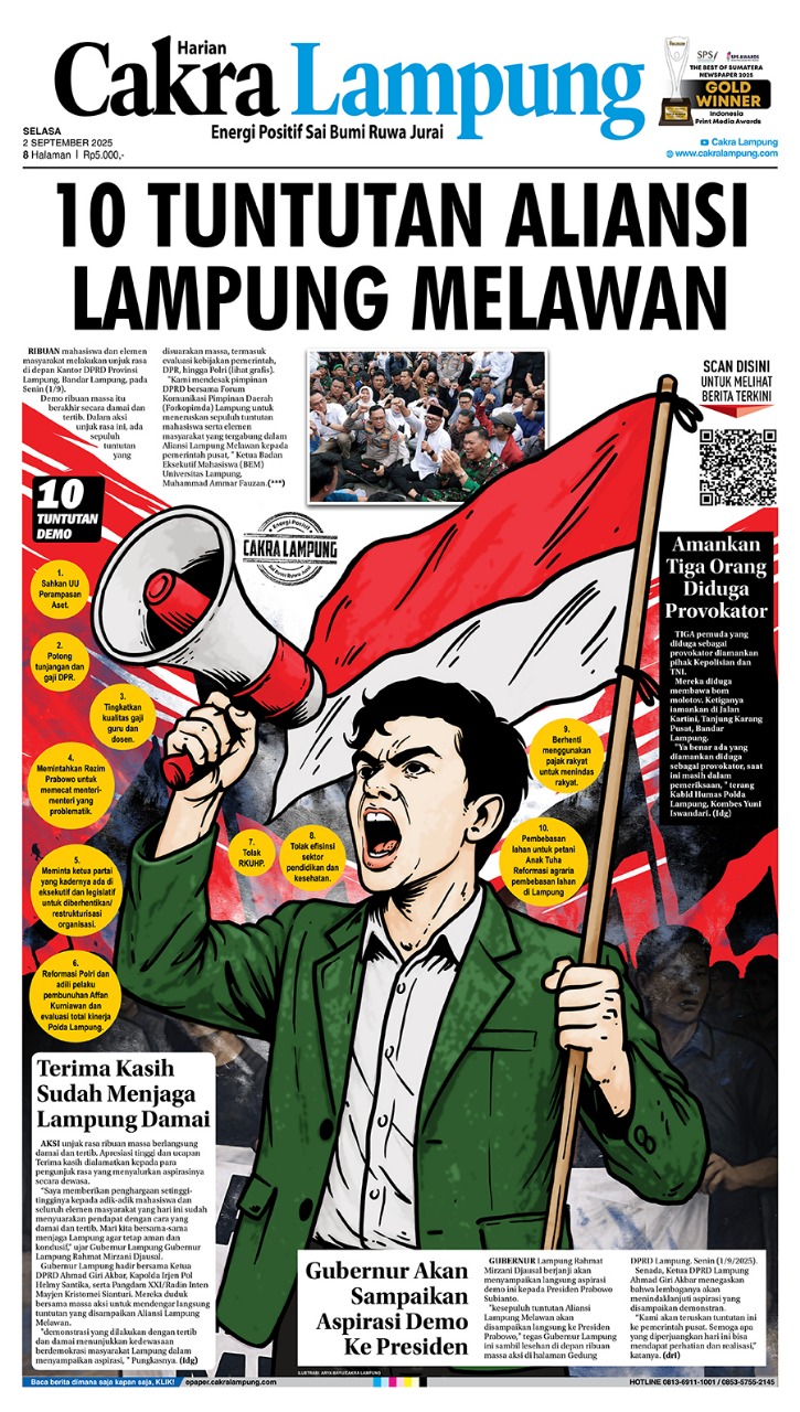 Pemprov Janji 10 Tuntutan “Aliansi Lampung Melawan” Disampaikan Ke Pusat