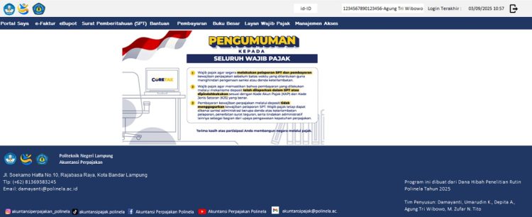 Keren, Dosen dan Mahasiswa Polinela Ciptakan Aplikasi Pajak Dummy dari Microsoft Excel