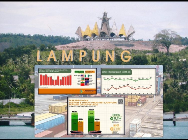 Lampung Surplus Perdagangan Agustus 2025 US$462,11 Juta