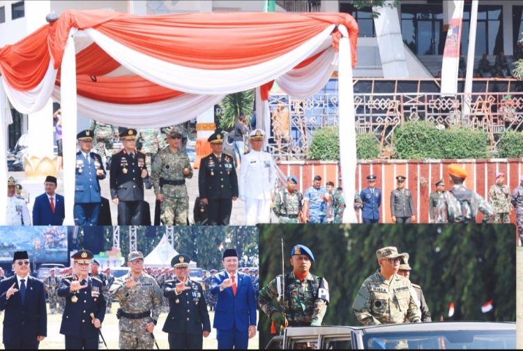 Gubernur Mirza Pimpin Inspeksi Pasukan Upacara HUT Ke-80 TNI