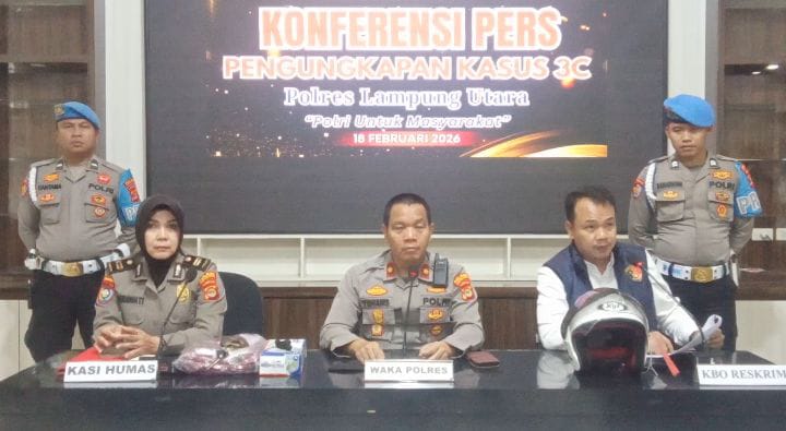 Polisi Tangkap Tiga Pelaku Curanmor di Lampura