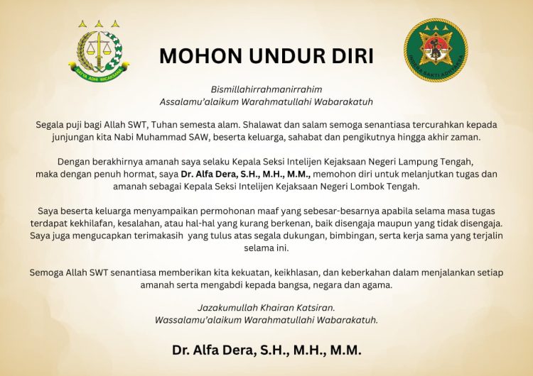 Mohon Undur Diri, “Titip Rindu untuk Bumi Beguai Jejamo Wawai”